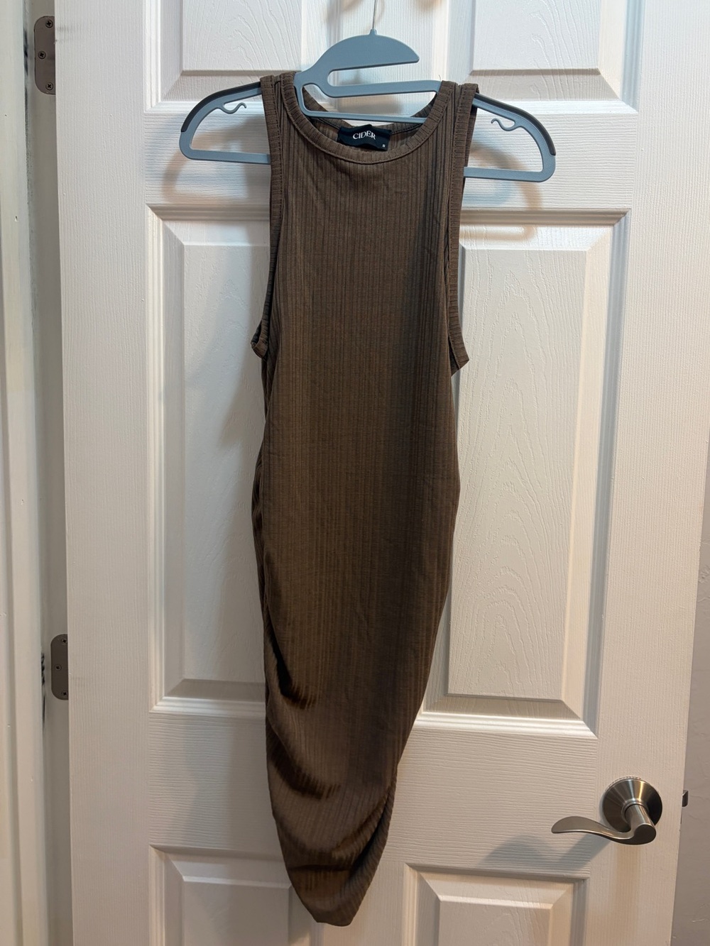 CIDER Brown Ribbed Bodycon Mini Dress - Picture 2 of 6